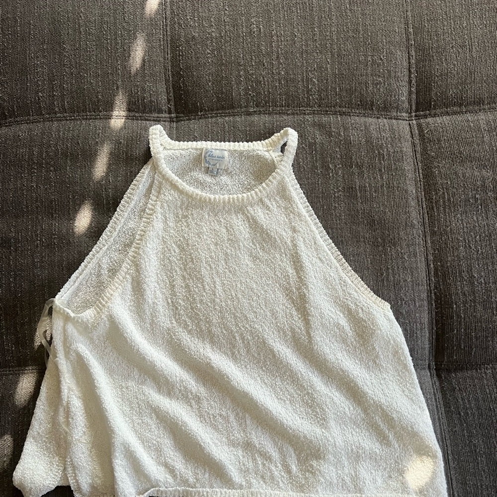 Blue Rain by Francesca’s Cream Textured Tank Top